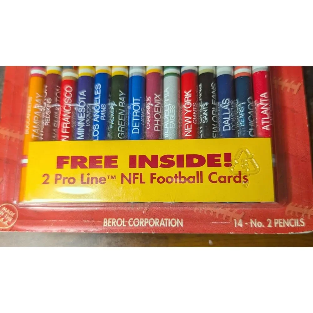1993 Team NFL Pencil Set – NFC Teams + 2 Pro Line Cards (Sealed)